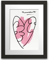 Romero Britto- One of a kind on paper "Heart (Pink
