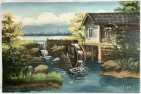 Robert Ragan (NC), Vintage Painting, Old Mill