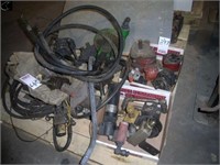 Assortment of hyd motors, hoses
