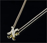 14K GOLD DIAMOND STUDDED LETTER "N" NECKLACE