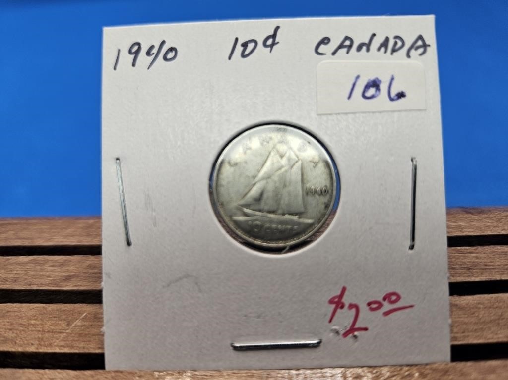 1-1940 SILVER TEN CENT COIN