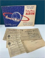 Paper goods- vintage postage stamps war ration