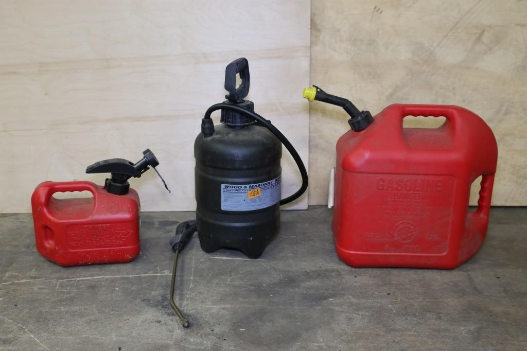 Gas Cans and Sprayer