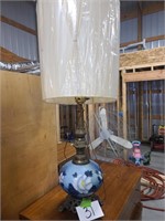 Vintage Blue Globe Lamp