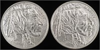 (2) 1 OZ .999 SILVER BUFFALO ROUNDS