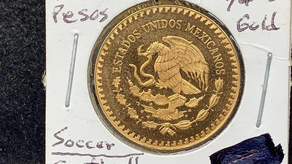 GOLD: 1986 Mexico 250 Pesos 1/4 Oz Gold Coin