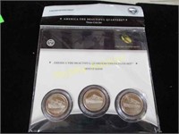 AMERICAN THE BEAUTIFUL QUARTERS THREE COIN SET