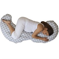 Boppy Total Body Pregnancy Pillow, Gray/White