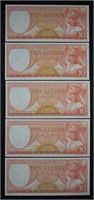 Suriname Uncirculated Banknotes; 5 pcs