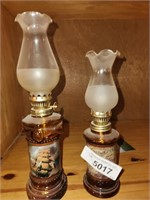 2 Vintage Mini Kerosene / Oil Lamops