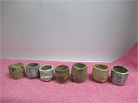 Pottery SMall Handmade Vases Lot a