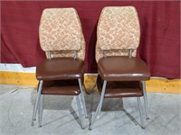 4 Vintage Chairs - 16.5" W x 24" L x 34" T,