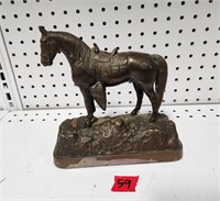 Vtg Bronze Hot Springs Horse Statue