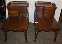 Two Tier Side Table with 2 Drawers &