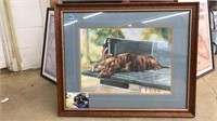 FRAMED MATTED LAB PAINTING