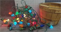 Basket with Christmas lights