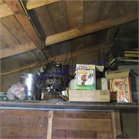 Contents of the shelf- Burners, LP tank,footpump