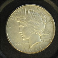 US Coins 1921 Peace Dollar, circulated