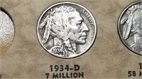 1934 D Buffalo Nickel From A Set
