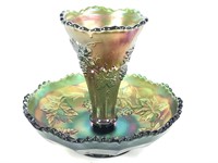 Fenton GN Carnival Glass Bowl & Epergnes, Grapes