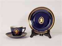 Set of Brilliant Blue Danish Porcelain Dishes