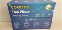2- NEW MEMORY FOAM THIN COOLING PILLOWS