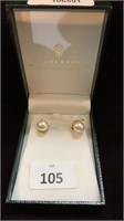 PAIR OF 18CT GOLD AND PEARL EARRINGS