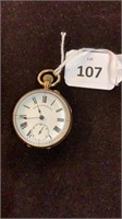 ANTIQUE 9CT GOLD SWISS INDIAN FOB WATCH