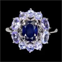 Natural Sapphire & Tanzanite Ring