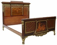 LOUIS XVI STYLE ORMOLU-MOUNTED MARQUETRY BED