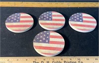 Lot Of 4 American Flag Drink Coasters