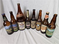 8 Assorted Beer Bottles some vintage