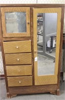 Antique Wooden Wardrobe with Mirror