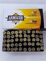 50 rounds Armscor 9mm 115 gr FMJ Ammo