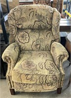 Reclining Wing Back Chair w/ Nailhead Detail