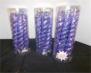 3 packages purple Aurora Frost glitter ornaments