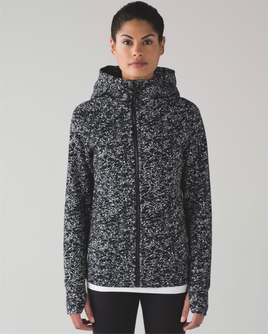 Lululemon Scuba Hoodie IV Iced Wave White Black