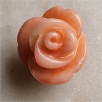 CERT 4.30 Ct Carved Italian Pink Coral, Round Shap