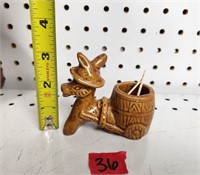 Vintage Ceramic Donkey Toothpick Holder