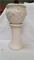 LARGE POTTERY POT WITH STAND