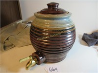 POTTERY WATER DISPENSER - SIGNED - 10.5"H X 9" W