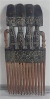 African carved wood comb 18" x 7"