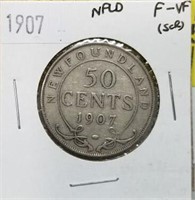 1907 Newfoundland 50 Cent F