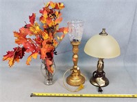 2- Lamps & Artificial Fall Bouquet