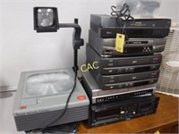 7pc 5-VCRs, 1-Overhead Projector, 1-Tascam CD-A500