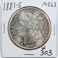 1881-S  Morgan Dollar   MS-63