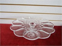 Glass petal cake stand.