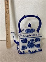 Vintage Blue and White Teapot