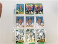 Assorted Error Baseball Cards, 1 Binder Sheet