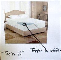 White Twin 2" Memory Foam Topper w/Topper Cover